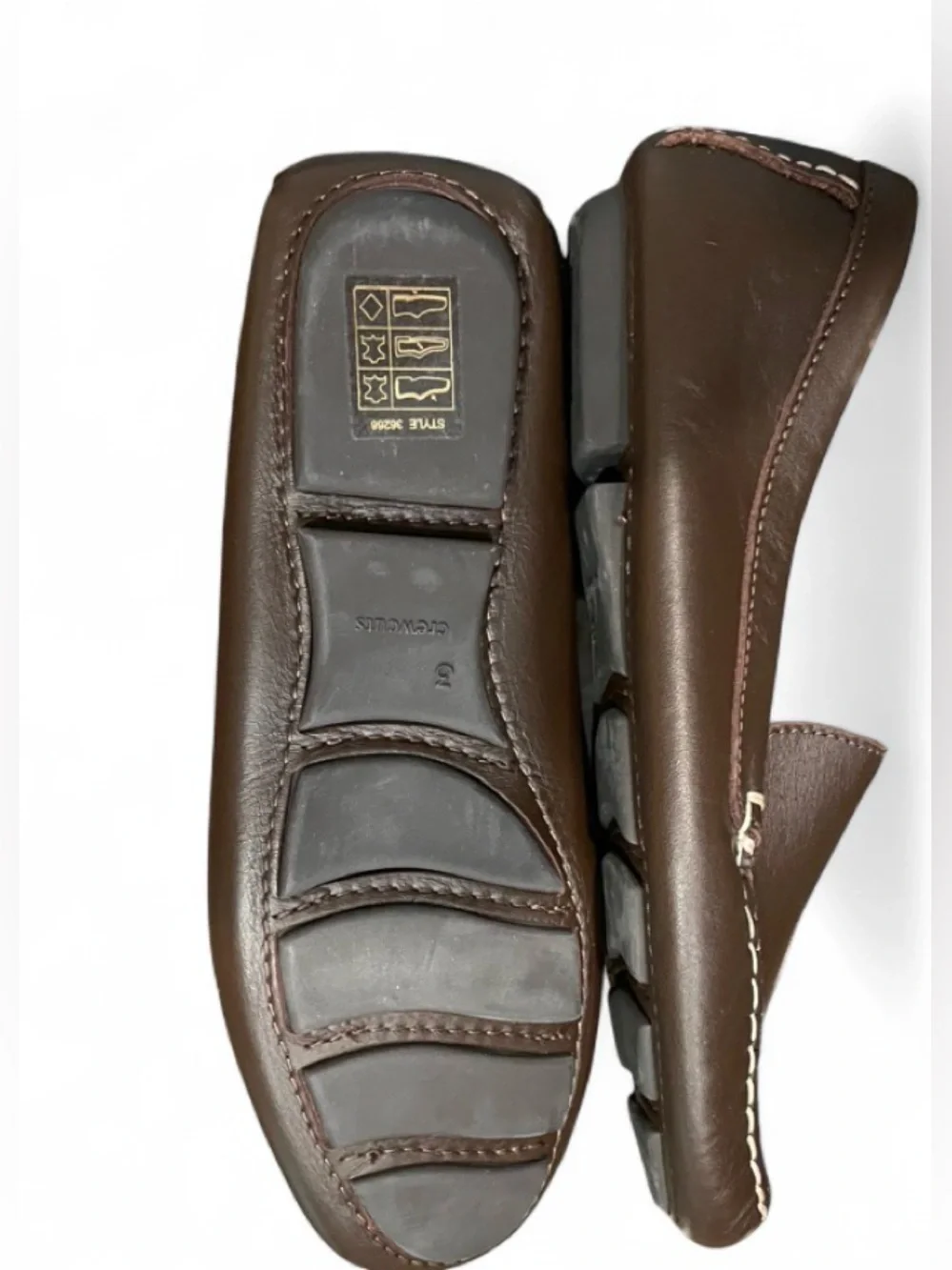 NEW Crewcuts Brown Leather Moccasin Loafers Boys Size 3